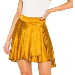 Free People Shimmering Gold Mini Skirt